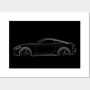 Nissan 400Z - profile stencil, white Posters and Art